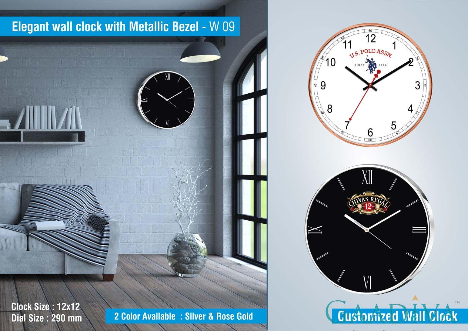 Bold Black Wall Clock With 3D Numbers | With Metallic Bezel, Numbers ...
